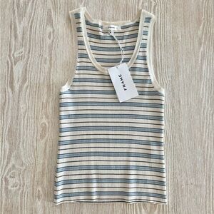Frame Light Blue and Cream Striped knit Tank